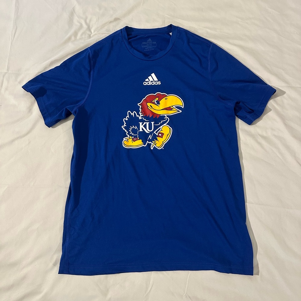 Men’s Adidas Kansas University Jayhawks Blue T-shirt